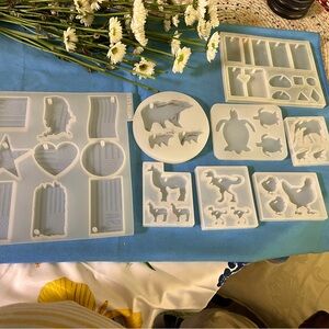 Key Chain and necklace resin mold 8 pcs mold